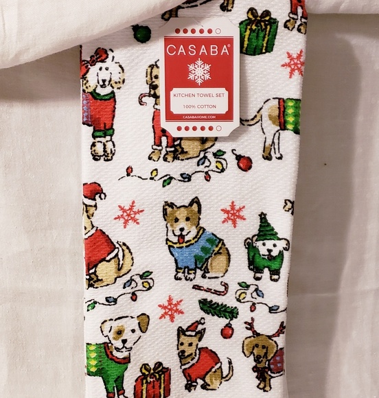 Casaba Fancy Cat Faces Kitchen Towel Set